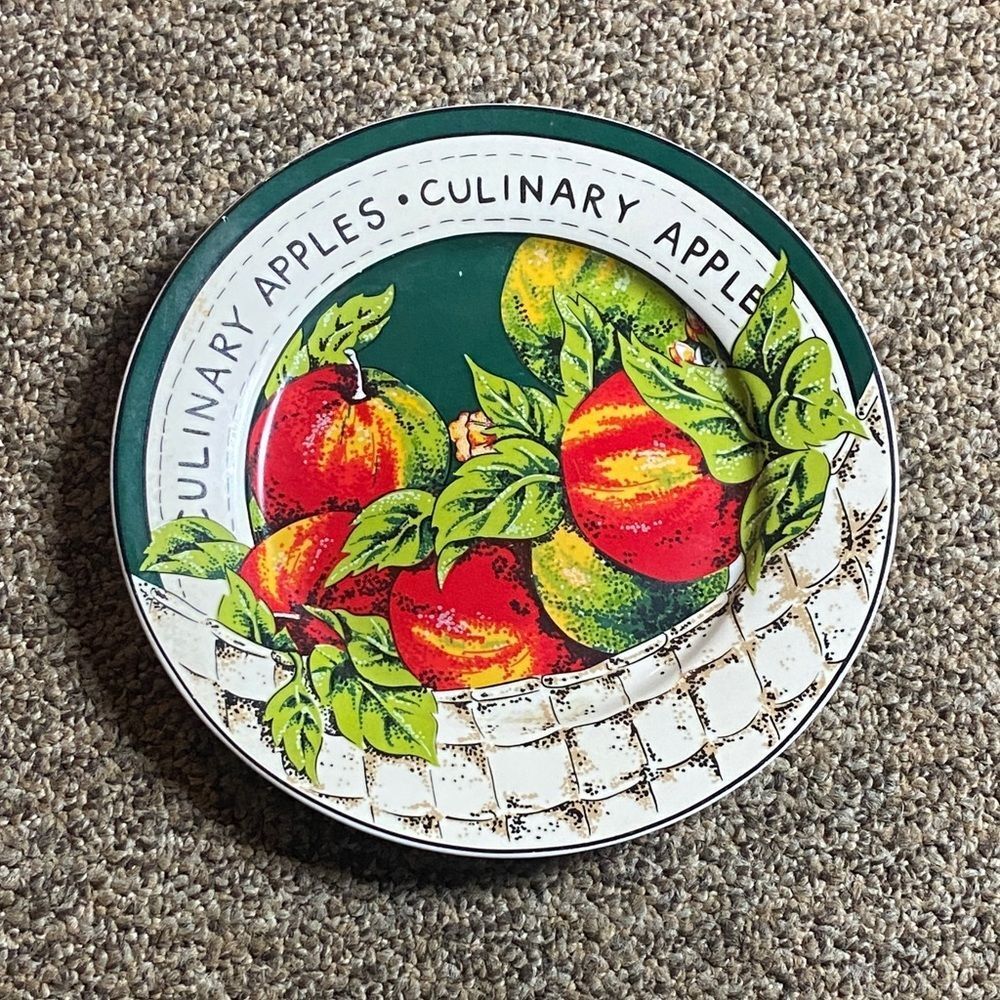 Gibson Green & Red Apple Decorative Plate